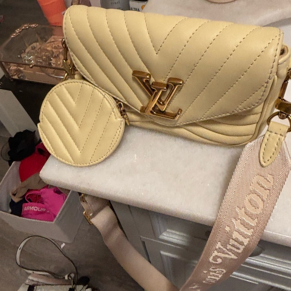 Louis Vuitton Beige Quilted Crossbody Bag